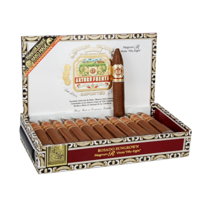 Arturo Fuente Rosado Sun Grown Magnum R 58 Box and Cigar